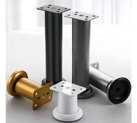 Patas de metal ajustables, con altura regulable, juego de 4 unidades, rango de 15-25 cm, para muebles