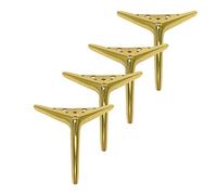 Patas de sofá de metal con almohadillas de goma, 4 patas antideslizantes fáciles de instalar para reemplazo de soporte de TV, sofá, silla y armario de baño, tornillos incluidos