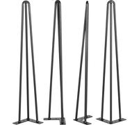 Patas para mesa tipo "horquilla", de 66 cm de altura, juego de 4, para proyectos de bricolaje, patas para escritorio o mesa, con 3 barras, alta resistencia
