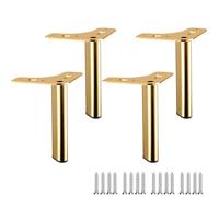 Patas para mesas, Juego de patas metal for muebles, 4 pies triangulares for sofá, multicolor, 8-40cm, con tornillos(Gold,10cm)