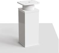 Patas para muebles Ibenzoa® – Juego de 4 unidades, cuadradas, 40x40 mm, aluminio/plástico, color blanco, 60 mm de altura, ajuste de altura continuo hasta 20 mm, máx. 25 kg por pata
