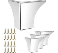 Patas para muebles Unyqoos® de 10,3 cm – Juego de 4 unidades, acero, triangulares, resistentes a la corrosión, patas para sillas, mesas, armarios y televisores, con tornillos y almohadillas de goma, m