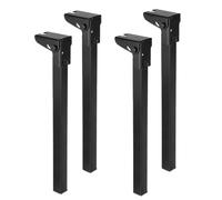 Patas plegables ajustables de alta resistencia, soporte de hierro negro para mesas de café, bisagras de bloqueo de 90 grados con tornillos, juego de 4