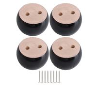 Patas redondas de madera de eucalipto negro de 40 mm de altura, 100 kg de peso para sofás, armarios, mesas, cama, juego de 4