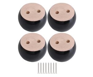 Patas redondas de madera de eucalipto negro de 40 mm de altura, 100 kg de peso para sofás, armarios, mesas, cama, juego de 4