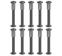 PATIKIL 10 kit Tornillo de Conexión, M8*40mm Postes de Tornillo de Unión Hexagonal Tornillos Chicago de Encuadernación Acero al Carbono Manguito para Muebles Cinturón Armario, Negro