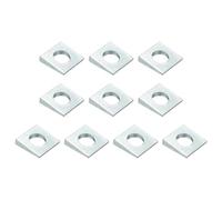 PATIKIL 10 Piezas Arandelas Cuadradas Biseladas, M16x35mm Arandelas Cuadradas Biseladas Placa De Soporte De Cojinete Espaciador Plana De Para Pernos De 16mma Fijador Tuerca, Plateado