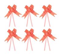 PATIKIL 10 Pulgadas Tracción Lazos Cinta, 100 Paquete Regalo Envoltura Cuerda Oro Hilo Estilo Decorativo Moño para Boda Cumpleaños Fiesta, Rojo