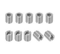 PATIKIL 10Pcs Adaptadores de Rosca M8 X 1.25 Macho A Hembra M5 X 0.8 | de Acero Inoxidable 316, Tuerca de Inserción de Reparación Conversión de Fijación 10mm, para Reducción de Tuerca