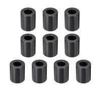PATIKIL 10pzs Separadores M8 Aluminio, 8mm DI x 16mm DE Soporte Redondo, Separadores Metálicos sin Roscas para Tornillos M8, Negro 19mm Longitud