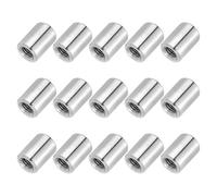 PATIKIL 15 Piezas Tuercas Redondas De Acero Inoxidable 304 Con Paso M6x1mm | Conector Manguito Barra Espárrago Tuerca Totalmente Roscadaes, Longitud 15mm / 0.59", Rosca Métrica Gruesa