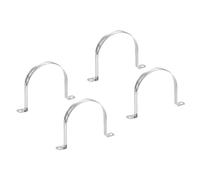 PATIKIL 18,5 Pulgadas/100mm Rígido Tubo Correa Abrazadera 4uds 304 Inoxidable Acero Dos Agujero U-Forma Tubo Clip Tubo Sujetar Soporte para Tubo Fijación