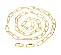 PATIKIL 1pcs 1.82m Cadena de Eslabón, Cadena de Hierro de Colgante de Iluminación con 2 Conectores de Bloqueo de Tornillo para Canastilla de Plantas Lámparas Colgantes Dorado Brillante
