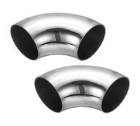 PATIKIL 2 piezas codo curvado con mandril 90 grados, 60mm diámetro exterior, conector para tuberías escape en acero inoxidable 304 para tubos escape, barandillas escalera, HVAC