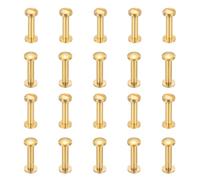 PATIKIL 20 Juegos Tornillos Chicago M4x20mm Tornillo Redondo Hembra Dorado | Tornillo Chicago Phillips Poste De Sujeción, Remaches, Latón Pulido, Para Cinturones De Fotos Álbumes De Recortes