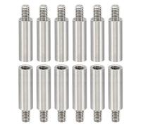 PATIKIL 24pcs M4 Separadores Roscados, M4*18+6mm Tornillo de Extensión de Acero Inoxidable Tuerca Pilar Macho Hembra Tornillo, Adaptadores de Rosca Macho Hembra Métrica, 4x6mm(ID*OD)