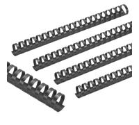 PATIKIL 25mm Peines de Encuadernación de Plástico, 10 Pcs 21 Anillas Espinas de Encuadernación de Peine Capacidad de 225 Hojas de Tamaño Carta, Cuaderno, Calendario, Álbum de Fotos, Negro