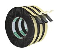 PATIKIL 3 Rollos 4M EVA Cinta Selladora Espuma Burlete Sellado, 15mm x 3mm(W*T) EVA Adhesivo de Alta Densidad Tira para Anti Frío, Aislante,Ruido y Colisión, Negro