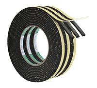 PATIKIL 3 Rollos 4M EVA Cinta Selladora Espuma Burlete Sellado, 8mm x 3mm(W*T) EVA Adhesivo de Alta Densidad Tira para Anti Frío, Aislante,Ruido y Colisión, Negro