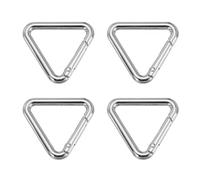 PATIKIL 4 Piezas 1.26" Hebilla De Anillo Triangular Con Clip Plateado | Anillos De Resorte Metálicos, Para Llaveros Conectores De Cinturón, Para DIY Bolsos Correa De Bolso