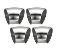PATIKIL 4 Piezas Codo curvado con mandril de 45 grados 40mm OD | Acero Inoxidable 304, Codo para escape Conector de tubería de escape Barandilla de escalera HVAC