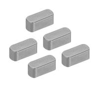PATIKIL 5pcs Chavetas Paralelas, 12x5x5mm Llaves con Punta Redondeada de Acero al Carbono Llave de Pluma Plana Redonda para Eje de Transmisión Paralela Industria Mecánica Sujetador, Negro