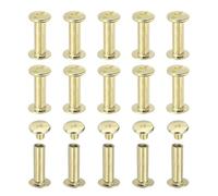 PATIKIL 60 Unidades Tornillos Chicago M5 X 15mm Para Fijación Tono Dorado