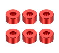 PATIKIL 6pcs M6 Separadores de Aluminio, Espaciadores Metálicos Redondos Espaciador de Metal de Aleación de Aluminio para M6 Tornillo Pernos, 8x6.2x15mm (L*ID*OD), Rojo