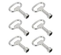 PATIKIL 8mm/0,3" Agujero Enchufe Inglesa Llave, 6 Paquete Zinc Aleación Cuadrado Eléctrico Gabinete Gas Agua Medidor Interruptor Seguridad Llave para Armario Panel Cerradura