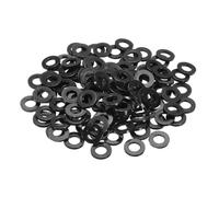 PATIKIL Arandela Plana De Nylon M6, 125 Pcs 6mm DI 12mm DE 1.5mm Espesor Junta De Sellado De Plástico Espaciador Para Tornillos De Fijación Bridas Grifos Válvulas De Tubería, Negro