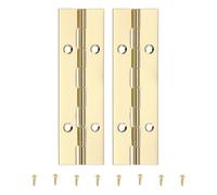PATIKIL Bisagra De Piano De 4x1.2 Pulgadas, 2 Pcs Bisagra Continua De Acero Inoxidable 304 Con Agujeros Para Puerta De Piano Caja De Madera Armario Barco, Dorado