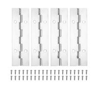PATIKIL Bisagra De Piano De 4x1.2 Pulgadas, 4 Pcs Bisagra Continua De Acero Inoxidable 304 Con Agujeros Para Puerta De Piano Caja De Madera Gabinete Barco, Plateado