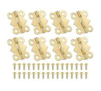 PATIKIL Bisagras Pequeñas para Cajas de Joyería de 7/8", Paquete de 8 Bisagras de Mariposa Mini de 180 grados para Cajas de Joyería con 32 Tornillos para Gabinete, Dorado