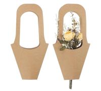 PATIKIL Bolsa Para Envolver Flores Con Asa, Papel Kraft 50 Unidades, Fundas Marrones Para Embalaje Ramo Floral Para Bodas Cumpleaños Graduaciones Aniversarios Arreglos Regalo, 13.8x7.5x3"