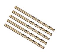 PATIKIL Brocas de 4.3mm, Acero de Alta Velocidad M42 con 8% Cobalto, Vástago Recto Jobber 135°, Acabado Dorado para Aleación de Titanio de Alta Temperatura y Metal Duro - Paquete de 5