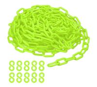 PATIKIL Cadena de Plástico, 32 Pies Cadena de Barrera de Seguridad para Control de Multitudes, Eslabones de Cadena de Plástico Verde de 1/4 de Pulgada (6 mm)