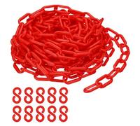 PATIKIL Cadena de Plástico, Cadena de Barrera de Seguridad de 25 Pies para Control de Multitudes, Eslabones de Cadena de Plástico Rojo de 1/4 de Pulgada (6 mm)
