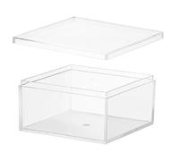 PATIKIL Caja De Acrílico Con Tapa 2.95" x 2.95" x 1.57", Cajas De Exhibición De Acrílico Transparente Contenedores Plásticos Cuadrados Organizadores Pequeña Exhibición De Obras De Arte