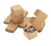 PATIKIL Cajas De Regalo Pequeñas De 2x2x1.6" Al Por Mayor Con Tapa, 40 Paquetes De Caja De Cartón Cuadrada Plegable Para Joyería Como Anillos Y Aretes, Favor De Boda, Cumpleaños, Kraft