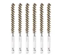 PATIKIL Cepillo De Alambre Retorcido De Latón De 8 Mm De Diámetro, 6 Piezas, Limpiador De Tuberías Con Vástago Hexagonal De 1/4 De Pulgada Para Tubos, Puertos, Cojinetes, Taladro