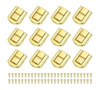 PATIKIL Cierre de Palanca con Pestillo de 1" X 0.8" 12 Piezas Metal Pestillo Cierre en Forma de Rectángulo Estilo Retro para Joyería Maletas Herramientas Cajas Decoración Dorado