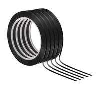 PATIKIL Cinta Para Pizarra Blanca 2mm X 66m, Paquete De 5 Cintas Delgadas De Borrado En Seco Para Marcado De Gráficos Arte DIY, Negro