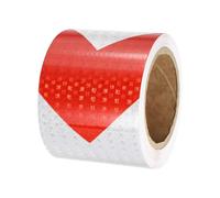PATIKIL Cinta Reflectante Adhesiva, 10cm x 20m PVC Cinta de Advertencia de Seguridad de Alta Visibilidad Impermeable para Nocturna Camiones Coches Ropa, Fecha, Rojo Blanco