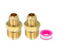 PATIKIL Conector de Latón de 1/2" x 3/4" Macho de Rosca Cónica, 2pcs Sae 45 Grados Latón Adaptador para Manguera Reductor Rosca Unión Tubo Acoplador Refrigeración y HVAC Tubería Abocinada