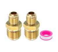 PATIKIL Conector de Latón de 3/8" x 5/8" Macho de Rosca Cónica 2pcs 45 Grados Latón Adaptador para Manguera Reductor Rosca Unión Tubo Acoplador Tubo Refrigeración y HVAC Tubería Abocinada