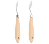 PATIKIL Espátula de arte, 2 piezas n.º 1 de 13 mm de acero inoxidable flexible, cuchillo de pintura, espátula de pintura al óleo, raspador de mezcla con mango de madera para lienzo y pintura acrílica