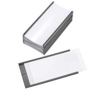 PATIKIL Etiquetas Magnéticas, 101.6 x 50.8 mm con Inserciones de Papel, 10 Pcs de Soportes Magnéticos con Películas en Forma de C para Archivadores Metálicos, Estantes, Pizarras Blancas