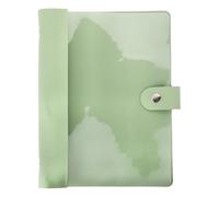 PATIKIL Funda de piel sintética A5, 6 anillos redondos, transparente, suave, PVC, protector de cuaderno de hojas sueltas, recargable, para planificador, diario de viaje, colección de tarjetas