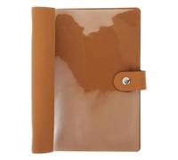 PATIKIL Funda de piel sintética A5, 6 anillos redondos, transparente, suave, PVC, protector de cuaderno de hojas sueltas, recargable, para planificador, diario de viaje, colección de tarjetas