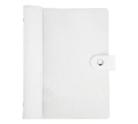 PATIKIL Funda de piel sintética A5, 6 anillos redondos, transparente, suave, PVC, protector de cuaderno de hojas sueltas, recargable, para planificador, diario de viaje, colección de tarjetas
